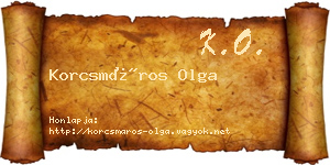 Korcsmáros Olga névjegykártya