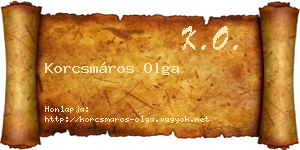Korcsmáros Olga névjegykártya
