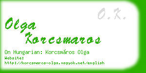 olga korcsmaros business card