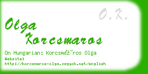 olga korcsmaros business card